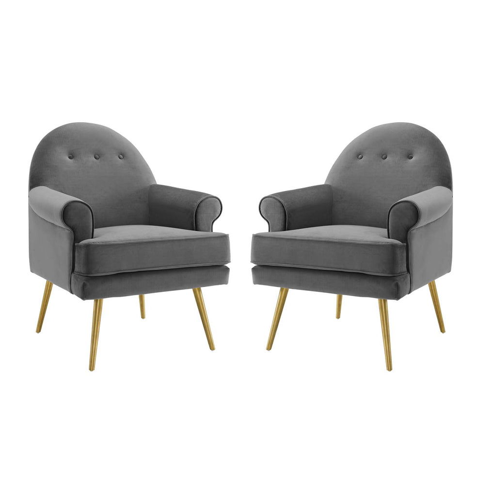 Modway Revive Armchair Performance Velvet Set of 2 - EEI-4295 | Armchairs | Modishstore - 2