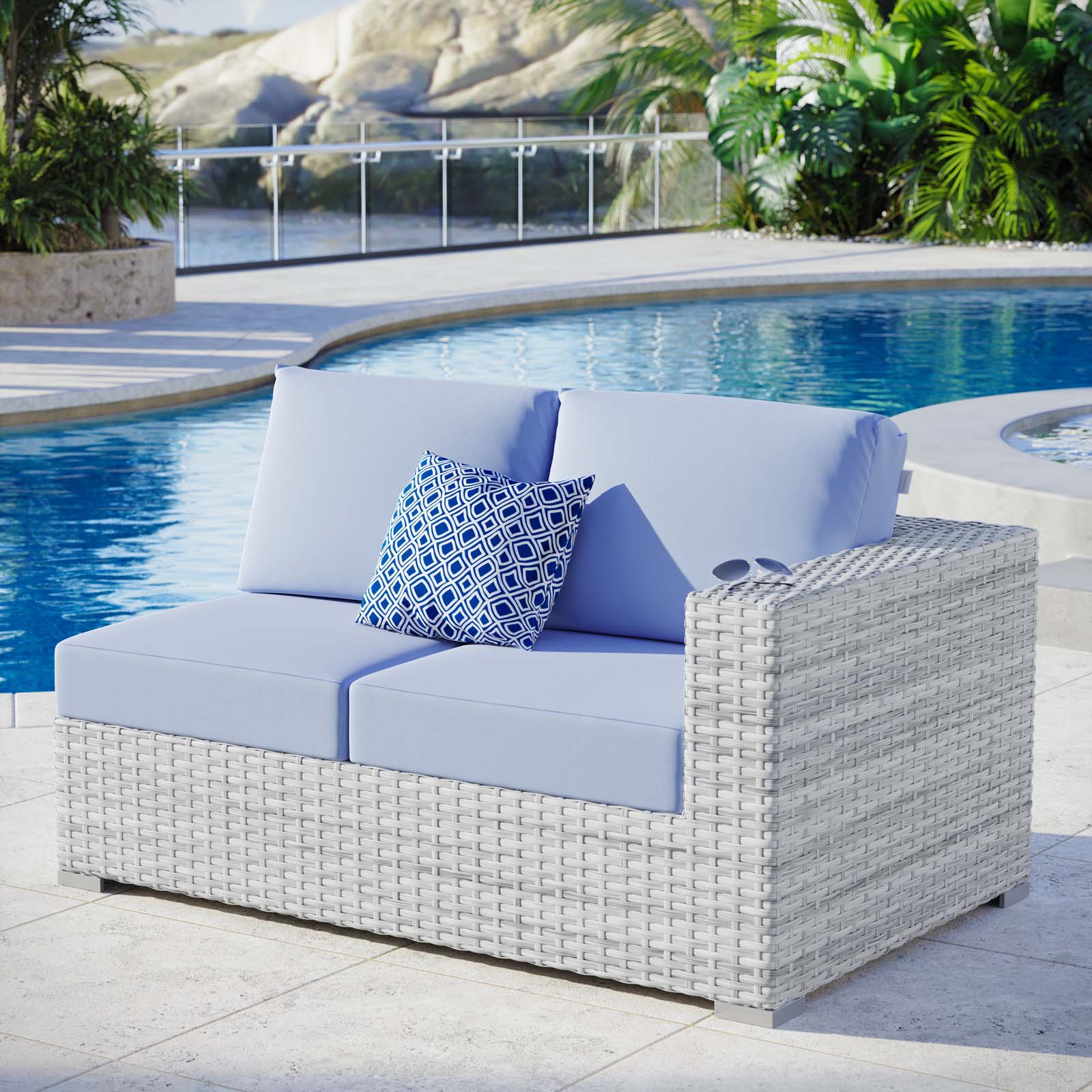 Modway Convene Outdoor Patio Right-Arm Loveseat | Outdoor Sofas, Loveseats & Sectionals | Modishstore-8