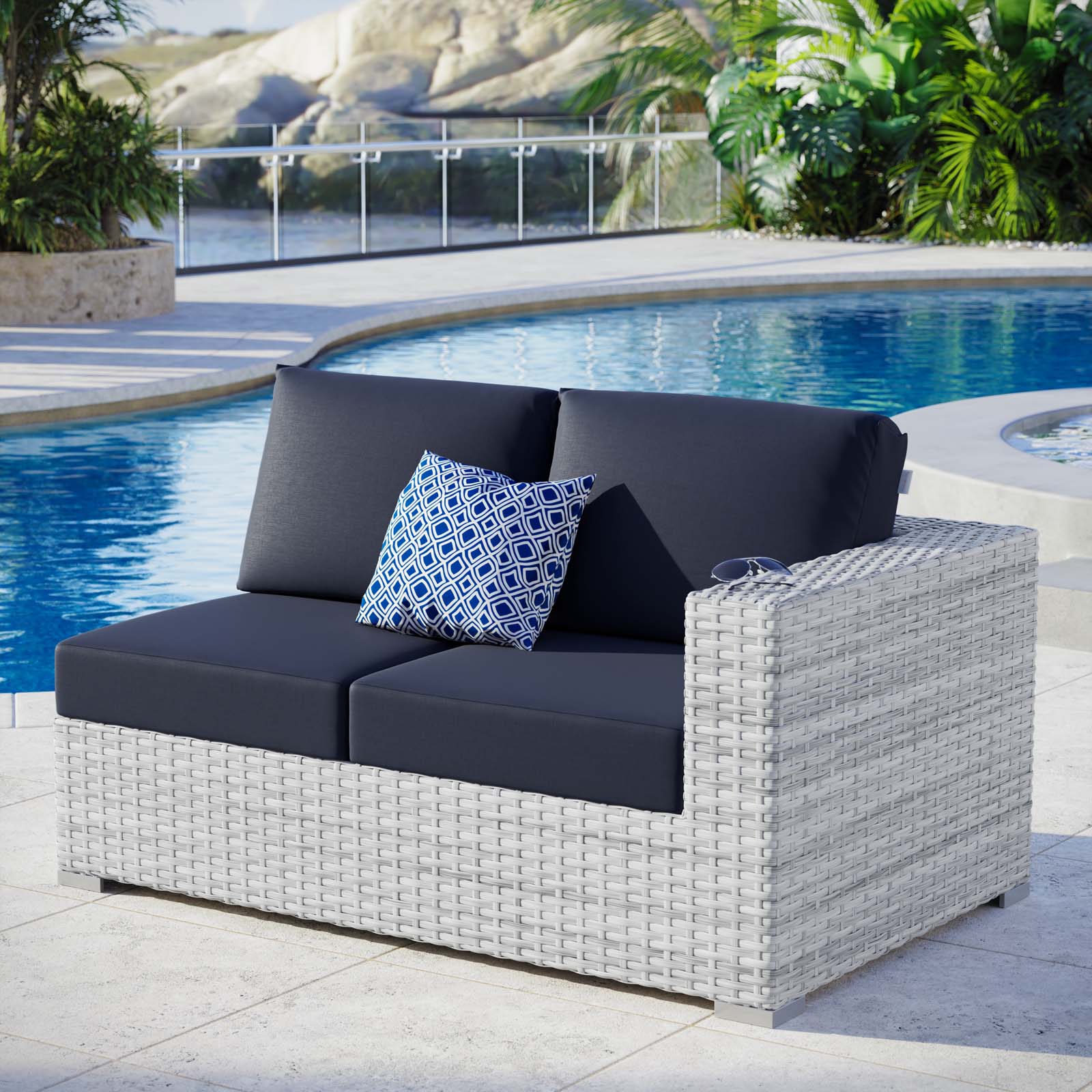 Modway Convene Outdoor Patio Right-Arm Loveseat | Outdoor Sofas, Loveseats & Sectionals | Modishstore-12