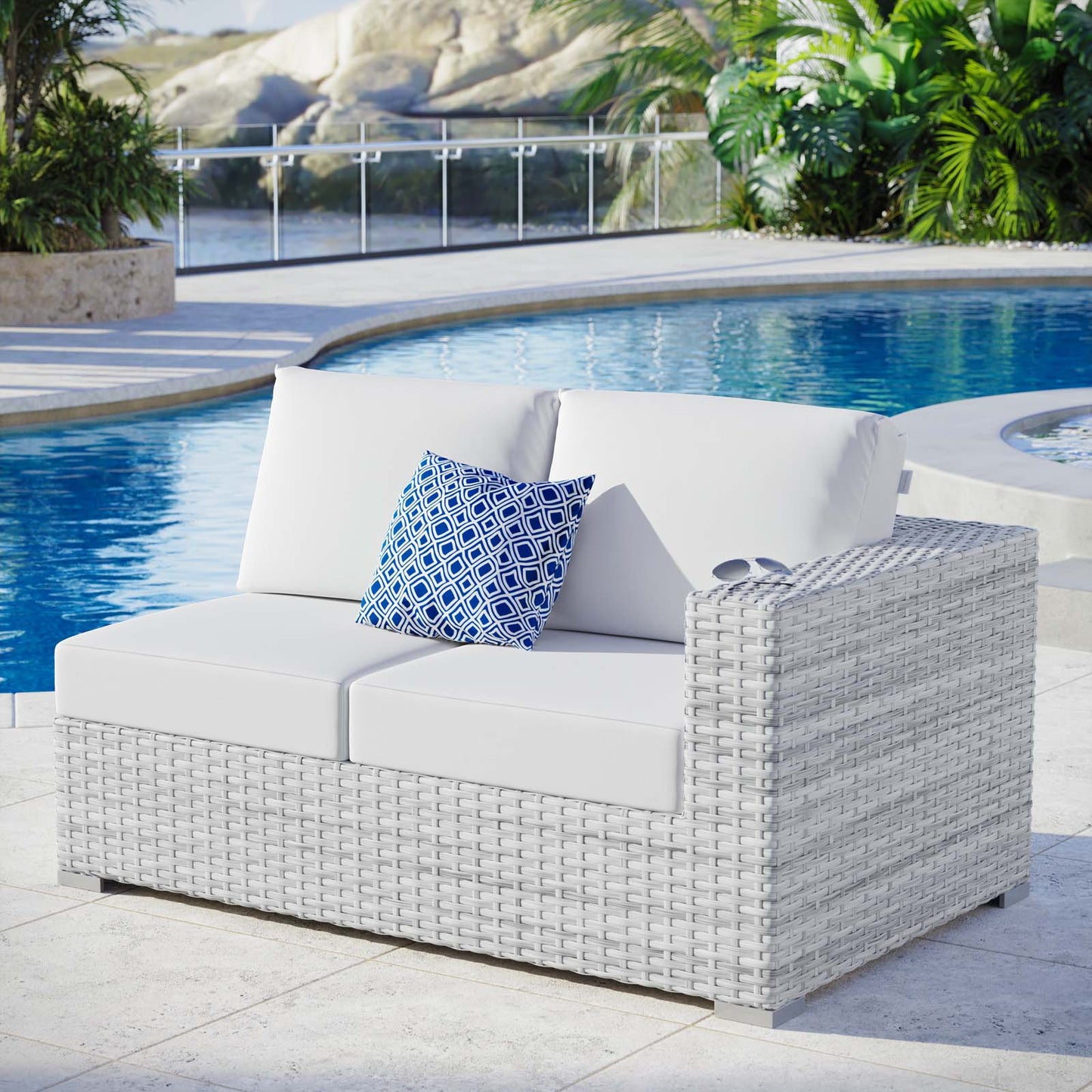 Modway Convene Outdoor Patio Right-Arm Loveseat | Outdoor Sofas, Loveseats & Sectionals | Modishstore-16