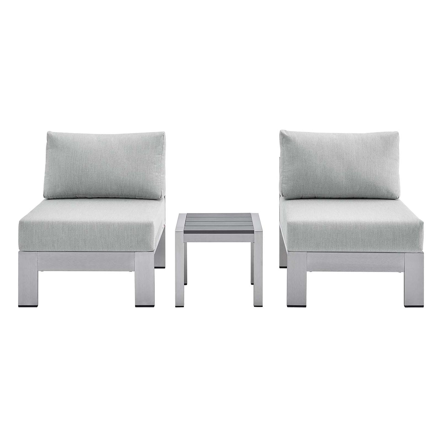 Modway Shore Sunbrella® Fabric Outdoor Patio Aluminum 3 Piece Set - EEI-4312 | Outdoor Sofas, Loveseats & Sectionals | Modishstore - 2