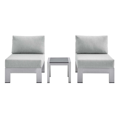 Modway Shore Sunbrella® Fabric Outdoor Patio Aluminum 3 Piece Set - EEI-4312 | Outdoor Sofas, Loveseats & Sectionals | Modishstore - 2