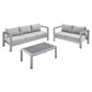 Modway Shore Sunbrella® Fabric Outdoor Patio Aluminum 3 Piece Set - EEI-4313 | Outdoor Sofas, Loveseats & Sectionals | Modishstore - 2