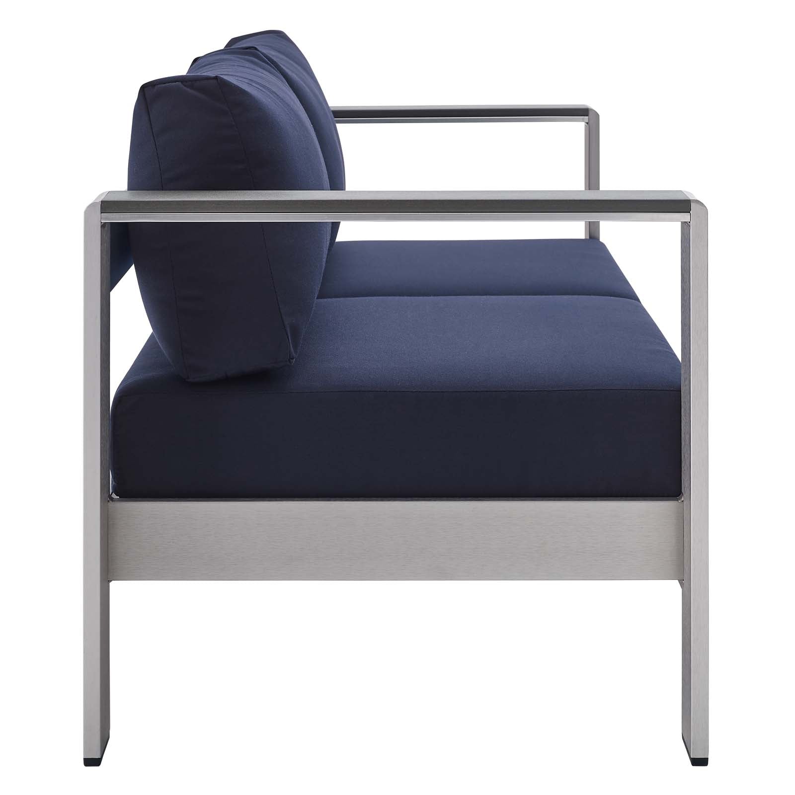 Modway Shore Sunbrella® Fabric Outdoor Patio Aluminum 3 Piece Set - EEI-4313 | Outdoor Sofas, Loveseats & Sectionals | Modishstore - 11