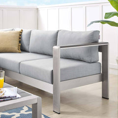 Modway Shore Sunbrella® Fabric Outdoor Patio Aluminum 4 Piece Sectional Sofa Set - EEI-4314