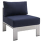 Modway Shore Sunbrella® Fabric Outdoor Patio Aluminum 5 Piece Sectional Sofa Set | Outdoor Sofas, Loveseats & Sectionals | Modishstore-15
