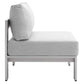 Modway Shore Sunbrella® Fabric Outdoor Patio Aluminum 9 Piece Sectional Sofa Set | Outdoor Sofas, Loveseats & Sectionals | Modishstore-14