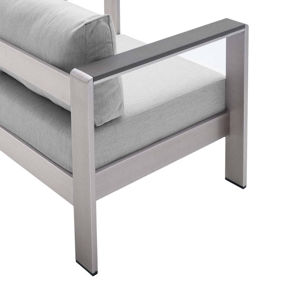 Modway Shore Sunbrella® Fabric Outdoor Patio Aluminum 9 Piece Sectional Sofa Set | Outdoor Sofas, Loveseats & Sectionals | Modishstore-13