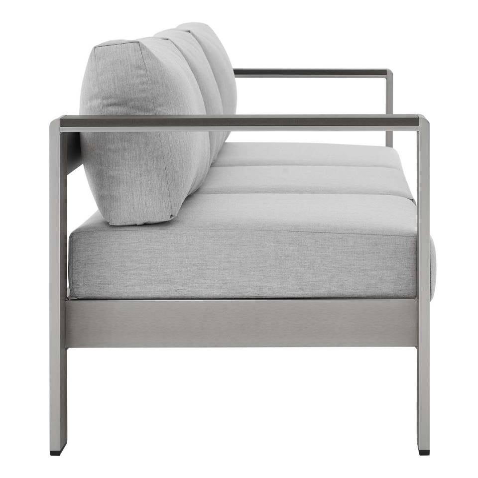 Modway Shore Sunbrella® Fabric Outdoor Patio Aluminum 7 Piece Set - EEI-4322 | Outdoor Sofas, Loveseats & Sectionals | Modishstore - 7