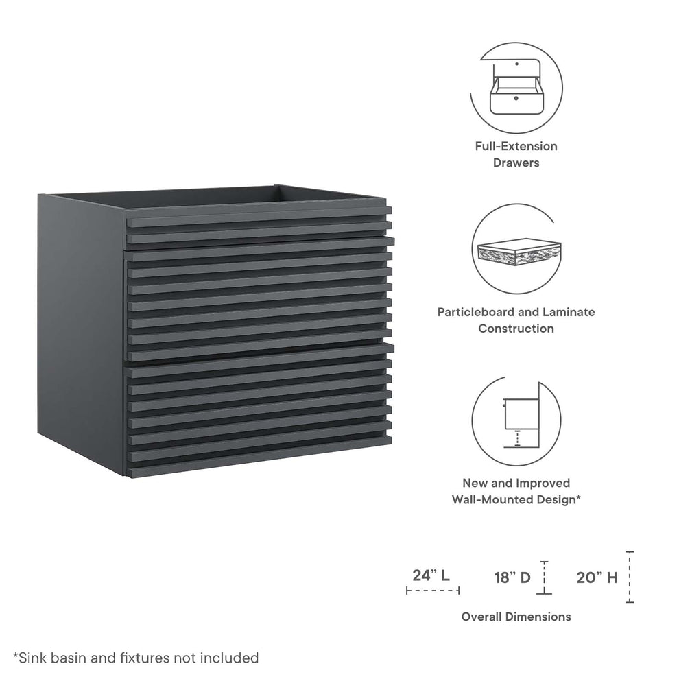 Render 24" Wall-Mount Bathroom Vanity Cabinet By Modway - EEI-4338 | Bathroom Accessories | Modishstore - 15