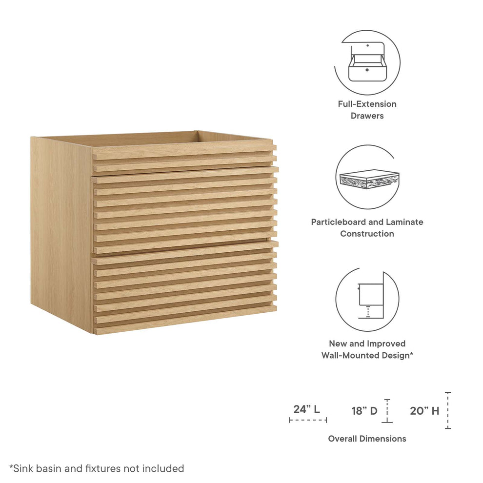 Render 24" Wall-Mount Bathroom Vanity Cabinet By Modway - EEI-4338 | Bathroom Accessories | Modishstore - 23