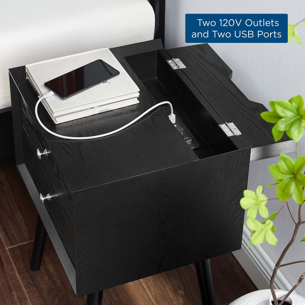 Modway Ember Wood Nightstand With USB Ports - EEI-4343 | Nightstands | Modishstore - 8