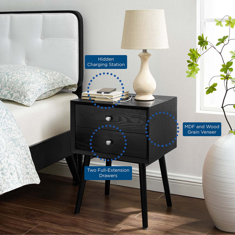 Modway Ember Wood Nightstand With USB Ports - EEI-4343 | Nightstands | Modishstore - 1