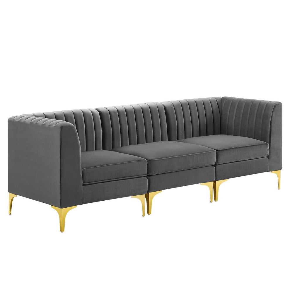 Modway Triumph Channel Tufted Performance Velvet 	3-Seater Sofa - EEI-4347 | Sofas | Modishstore - 2