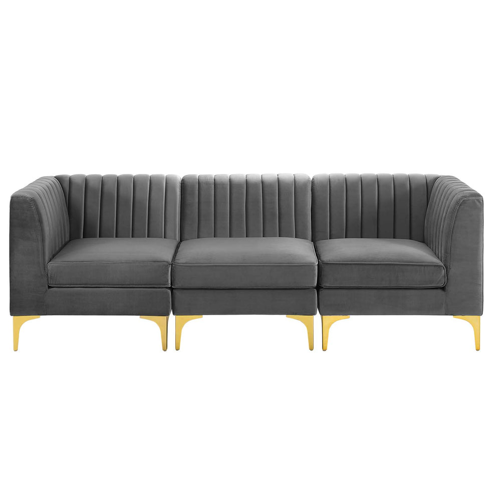 Modway Triumph Channel Tufted Performance Velvet 	3-Seater Sofa - EEI-4347 | Sofas | Modishstore - 3