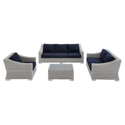 Modway Conway Sunbrella® Outdoor Patio Wicker Rattan 4-Piece Furniture Set - EEI-4355 | Outdoor Sofas, Loveseats & Sectionals | Modishstore - 10
