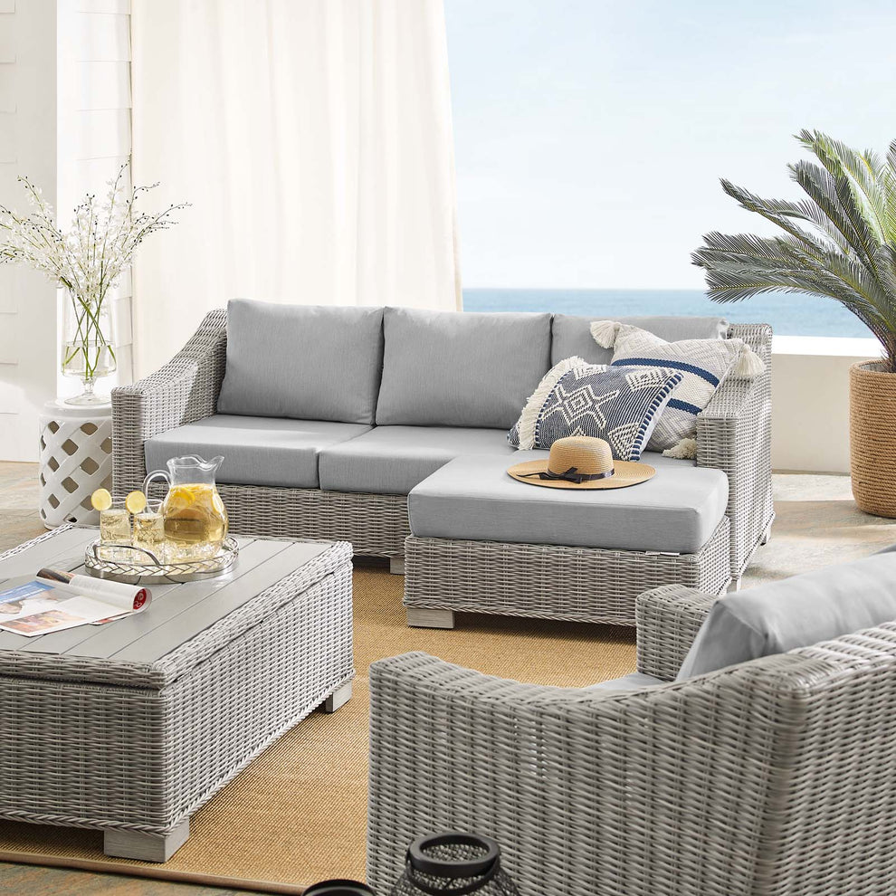 Modway Conway Sunbrella® Outdoor Patio Wicker Rattan 5-Piece Furniture Set - EEI-4356 | Outdoor Sofas, Loveseats & Sectionals | Modishstore - 8