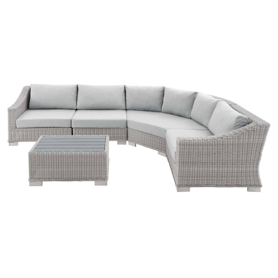Modway Conway Sunbrella® Outdoor Patio Wicker Rattan 5-Piece Sectional Sofa Set - EEI-4357 | Outdoor Sofas, Loveseats & Sectionals | Modishstore - 2