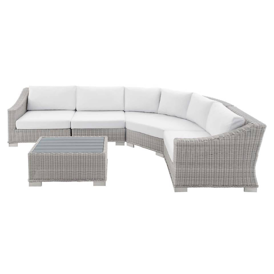 Modway Conway Sunbrella® Outdoor Patio Wicker Rattan 5-Piece Sectional Sofa Set - EEI-4357 | Outdoor Sofas, Loveseats & Sectionals | Modishstore - 17