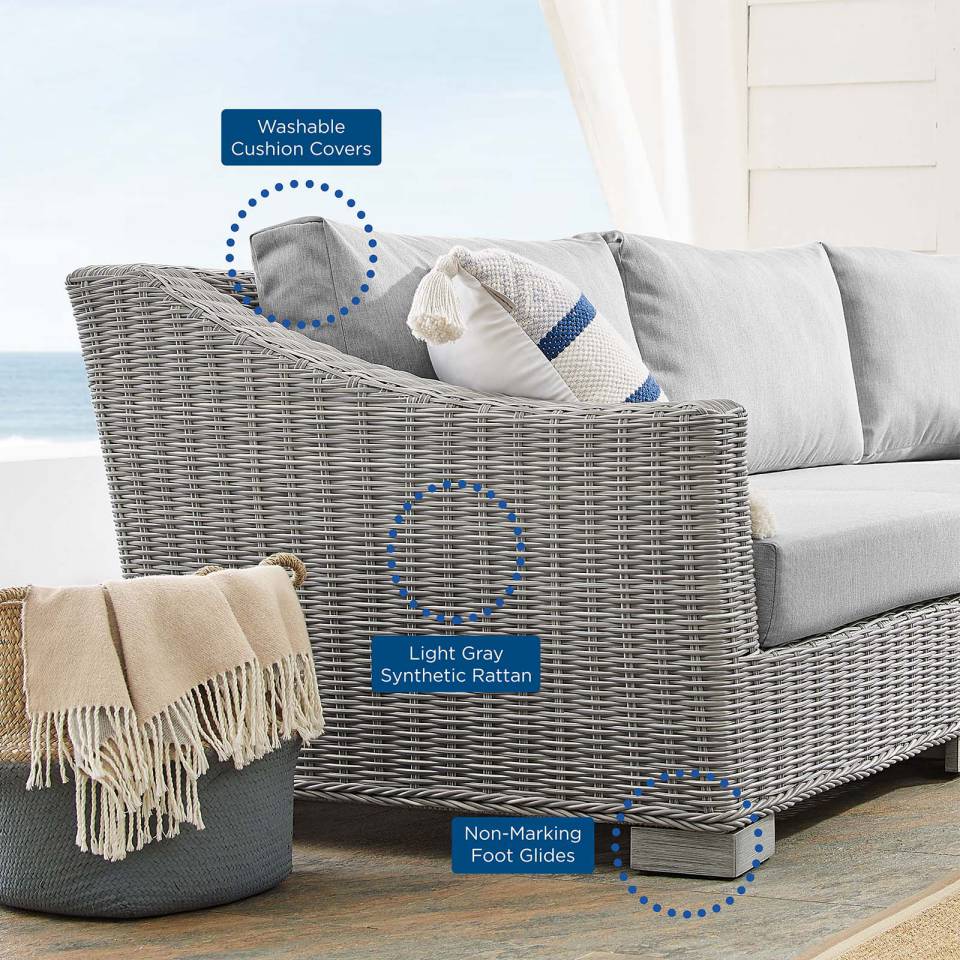 Modway Conway Sunbrella® Outdoor Patio Wicker Rattan 6-Piece Sectional Sofa Set - EEI-4358 | Outdoor Sofas, Loveseats & Sectionals | Modishstore - 13