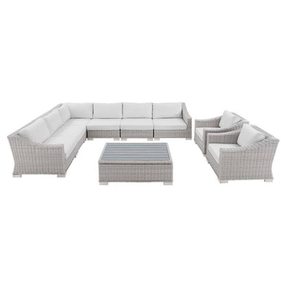 Modway Conway Sunbrella® Outdoor Patio Wicker Rattan 9-Piece Sectional Sofa Set | Outdoor Sofas, Loveseats & Sectionals | Modishstore-18