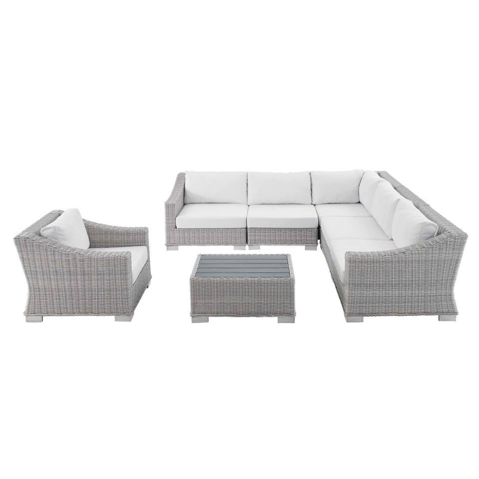 Modway Conway Sunbrella® Outdoor Patio Wicker Rattan 7-Piece Sectional Sofa Set | Outdoor Sofas, Loveseats & Sectionals | Modishstore-18