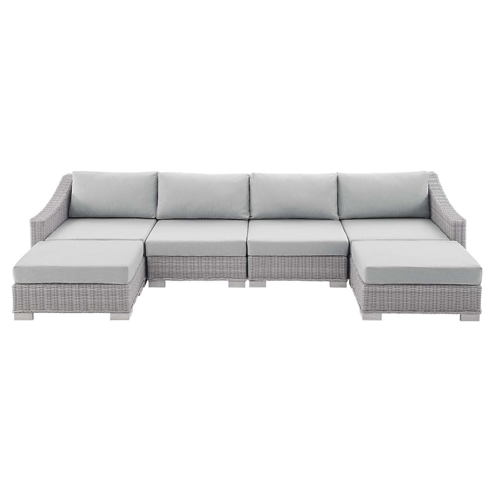 Modway Conway Sunbrella® Outdoor Patio Wicker Rattan 6-Piece Furniture Set - EEI-4363 | Outdoor Sofas, Loveseats & Sectionals | Modishstore - 2