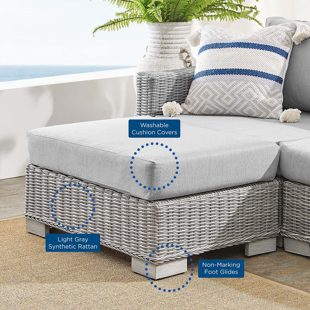Modway Conway Sunbrella® Outdoor Patio Wicker Rattan 6-Piece Furniture Set - EEI-4363 | Outdoor Sofas, Loveseats & Sectionals | Modishstore - 11