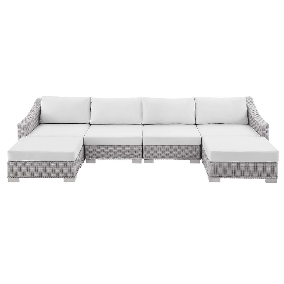 Modway Conway Sunbrella® Outdoor Patio Wicker Rattan 6-Piece Furniture Set - EEI-4363 | Outdoor Sofas, Loveseats & Sectionals | Modishstore - 13