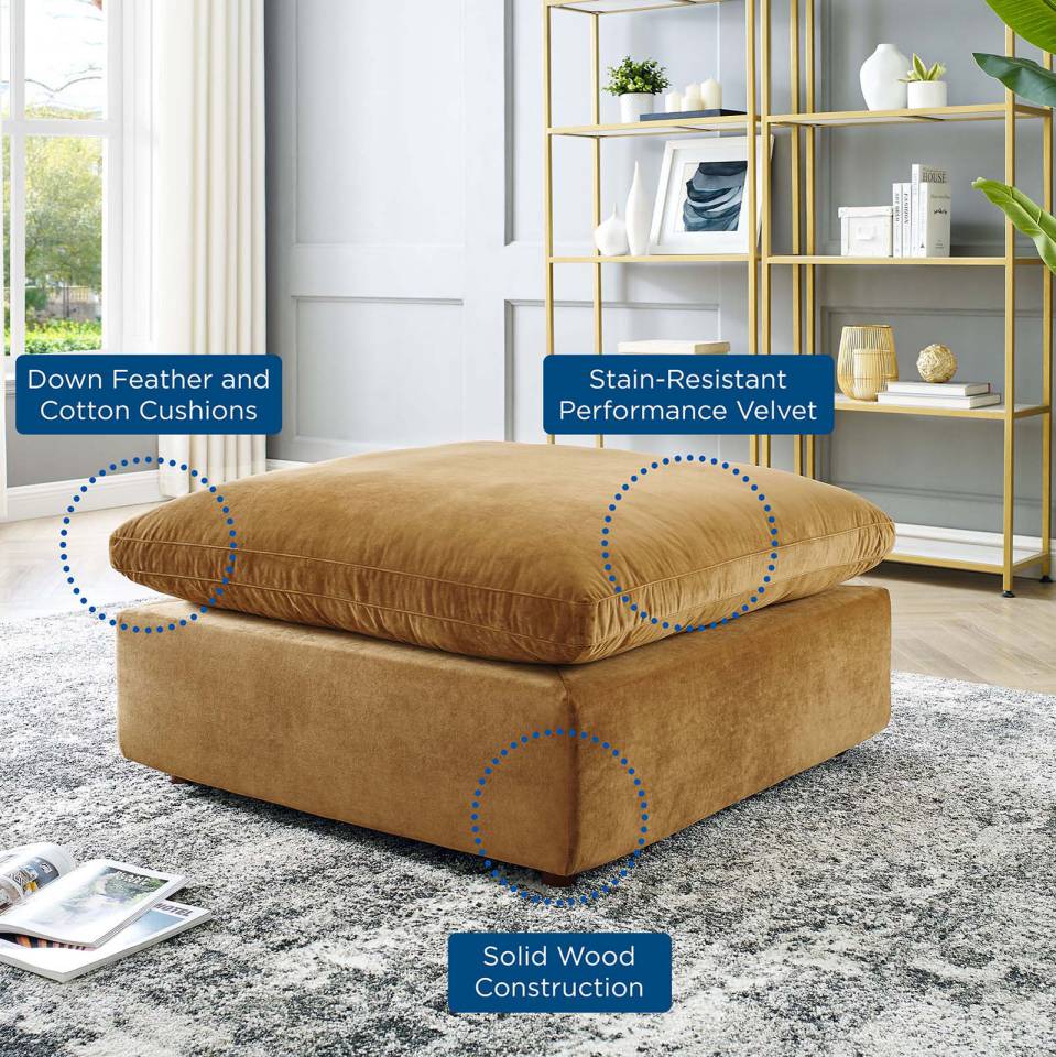 Modway Commix Down Filled Overstuffed Performance Velvet Ottoman - EEI-4365 | Ottomans | Modishstore - 6