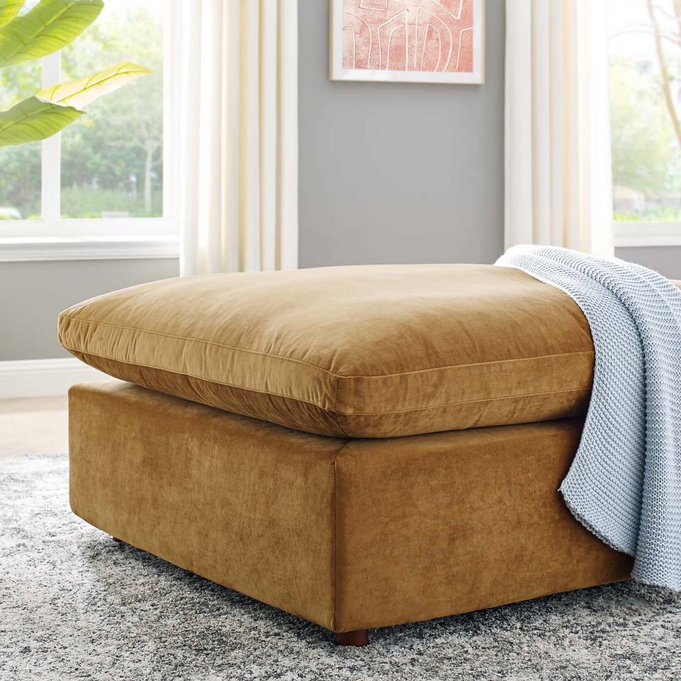 Modway Commix Down Filled Overstuffed Performance Velvet Ottoman - EEI-4365 | Ottomans | Modishstore - 7