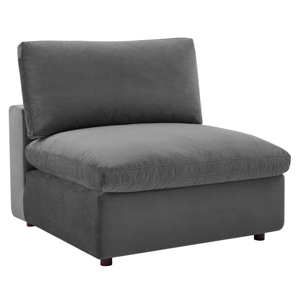 Modway Commix Down Filled Overstuffed Performance Velvet Armless Chair - EEI-4367 | Lounge Chairs | Modishstore - 9