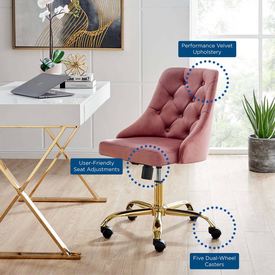 Modway Distinct Tufted Swivel Performance Velvet Office Chair - EEI-4368 | Office Chairs | Modishstore - 1