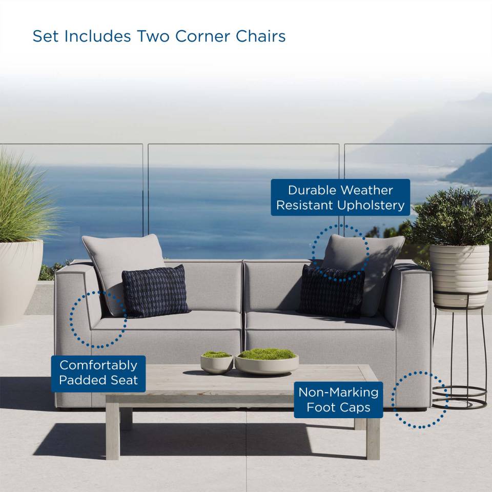 Modway Saybrook Outdoor Patio Upholstered 2-Piece Sectional Sofa Loveseat - EEI-4377 | Outdoor Sofas, Loveseats & Sectionals | Modishstore - 2