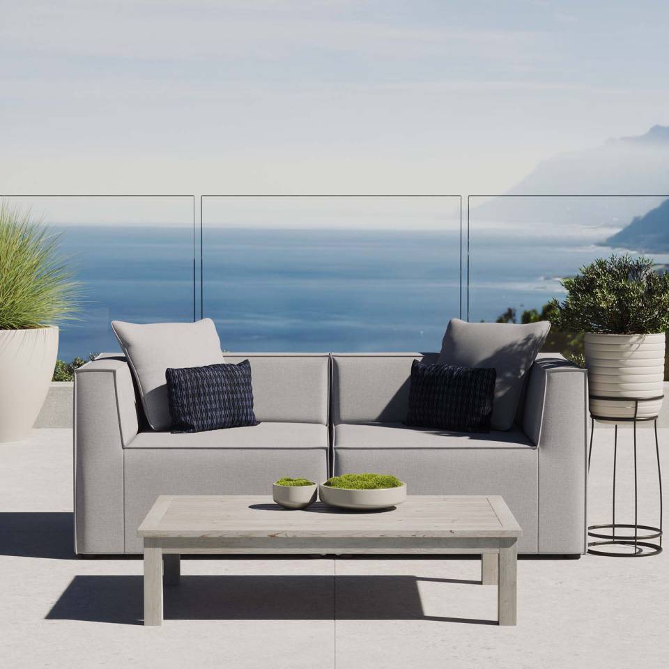 Modway Saybrook Outdoor Patio Upholstered 2-Piece Sectional Sofa Loveseat - EEI-4377 | Outdoor Sofas, Loveseats & Sectionals | Modishstore - 1