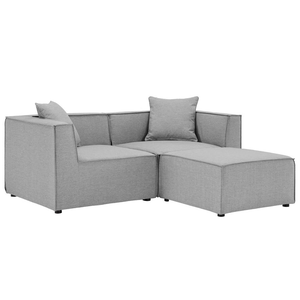 Modway Saybrook Outdoor Patio Upholstered Loveseat and Ottoman Set | Outdoor Sofas, Loveseats & Sectionals | Modishstore-6