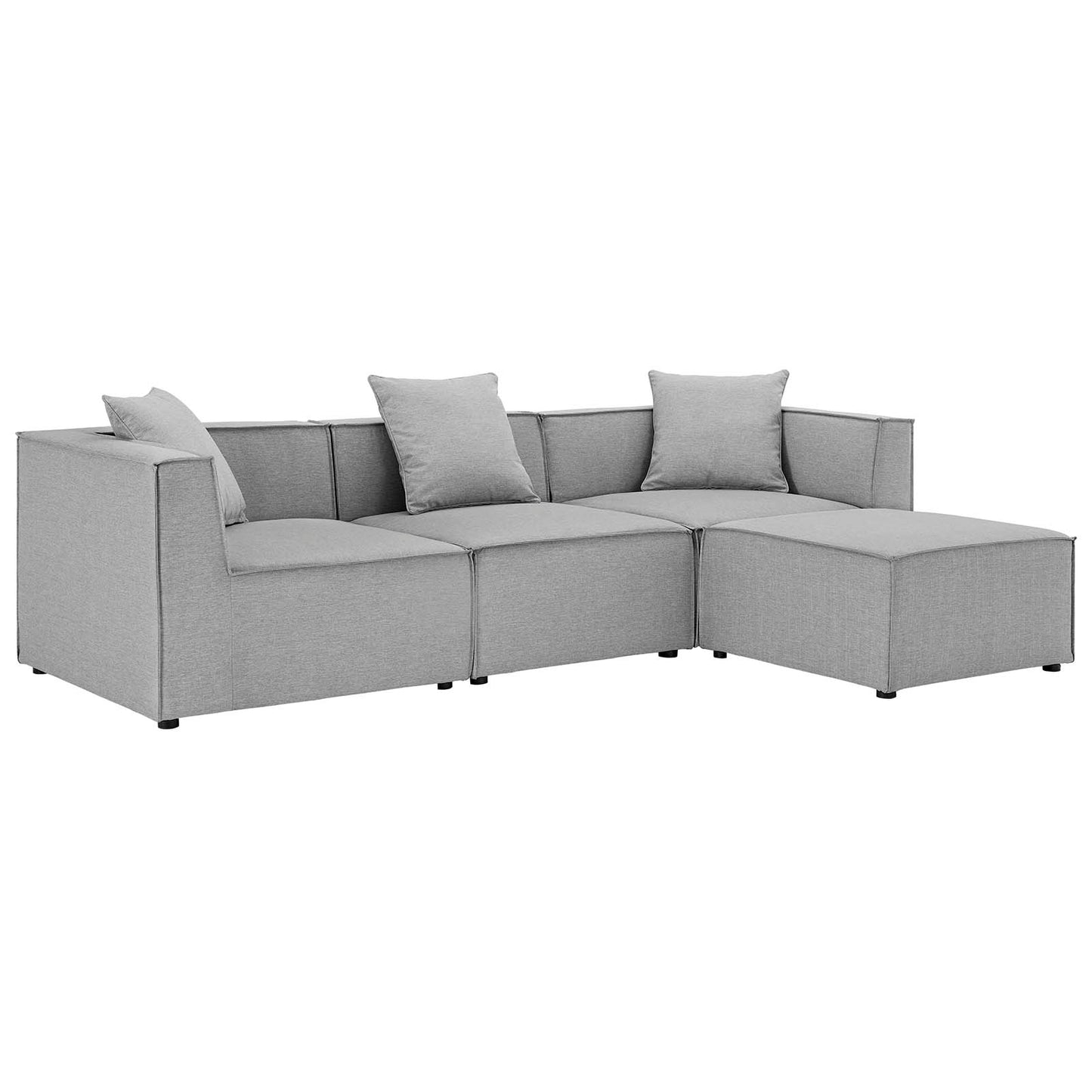 Modway Saybrook Outdoor Patio Upholstered 4-Piece Sectional Sofa | Outdoor Sofas, Loveseats & Sectionals | Modishstore-2