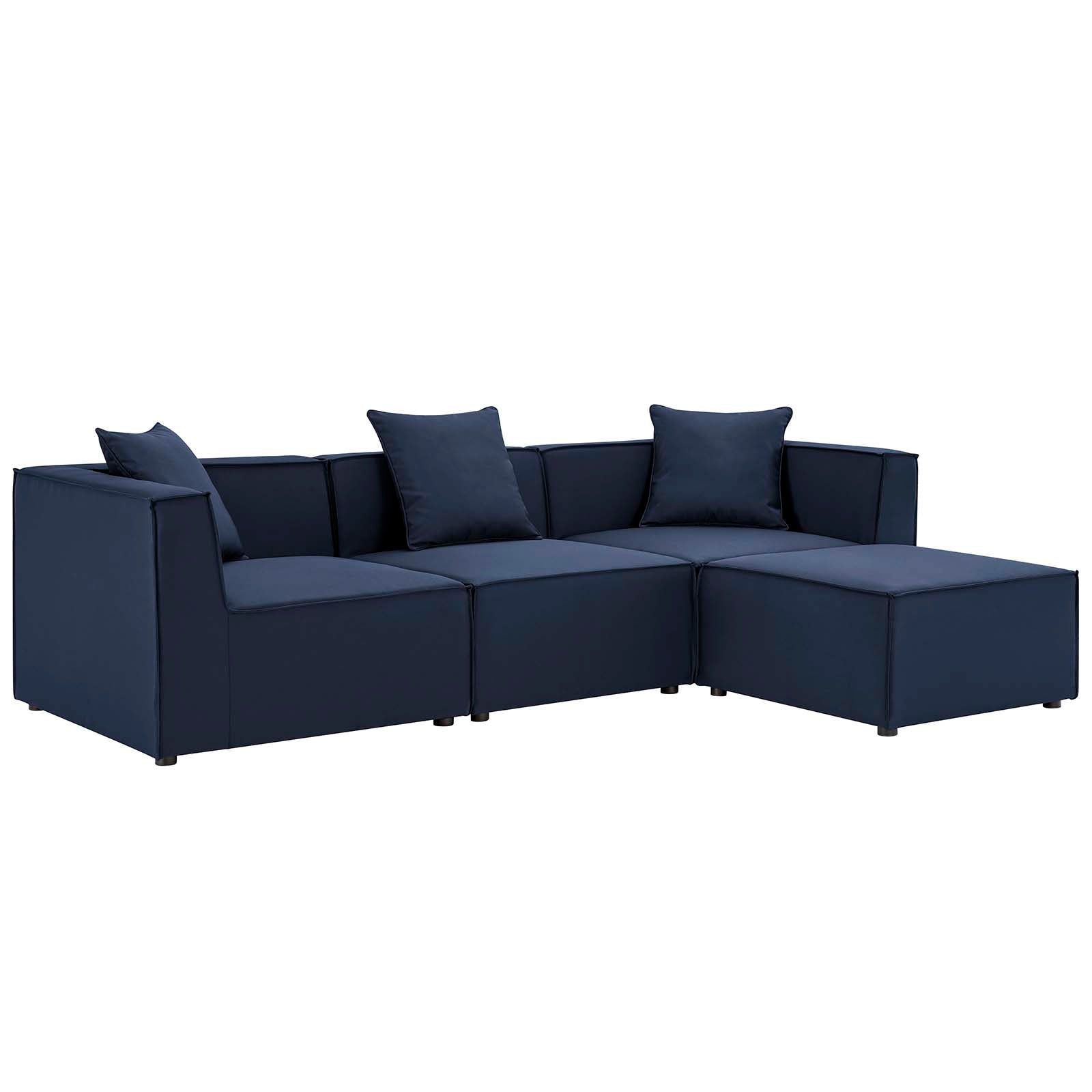 Modway Saybrook Outdoor Patio Upholstered 4-Piece Sectional Sofa | Outdoor Sofas, Loveseats & Sectionals | Modishstore-9