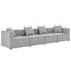 Modway Saybrook Outdoor Patio Upholstered 4-Piece Sectional Sofa | Outdoor Sofas, Loveseats & Sectionals | Modishstore-2