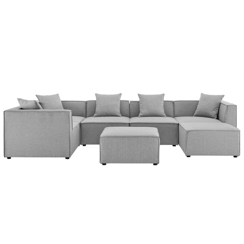 Modway Saybrook Outdoor Patio Upholstered 7-Piece Sectional Sofa | Outdoor Sofas, Loveseats & Sectionals | Modishstore-12