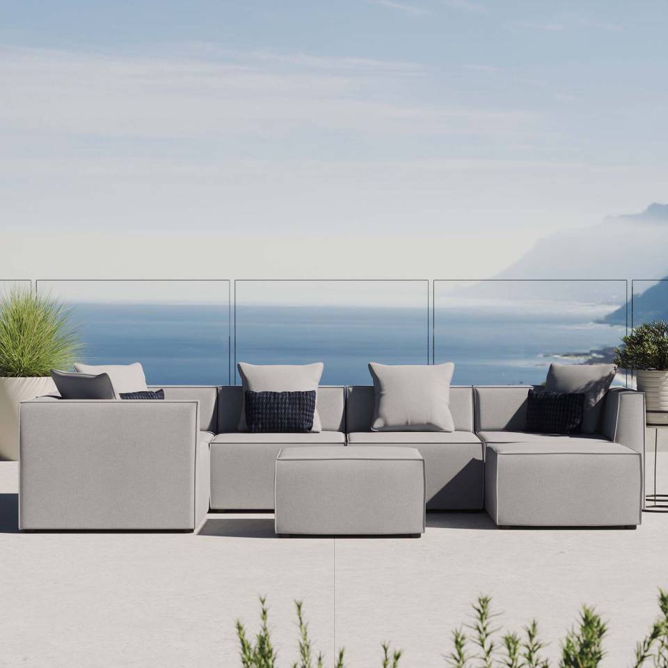 Modway Saybrook Outdoor Patio Upholstered 7-Piece Sectional Sofa - EEI-4387 | Outdoor Sofas, Loveseats & Sectionals | Modishstore - 1
