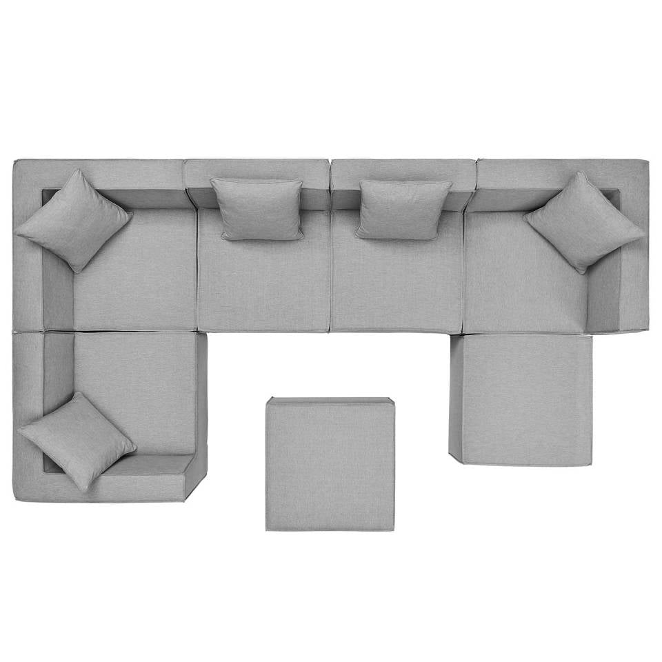 Modway Saybrook Outdoor Patio Upholstered 7-Piece Sectional Sofa - EEI-4387 | Outdoor Sofas, Loveseats & Sectionals | Modishstore - 12