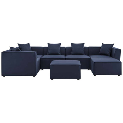 Modway Saybrook Outdoor Patio Upholstered 7-Piece Sectional Sofa | Outdoor Sofas, Loveseats & Sectionals | Modishstore-9