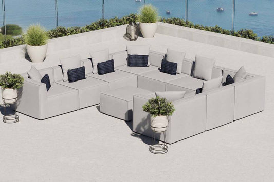 Modway Saybrook Outdoor Patio Upholstered 10-Piece Sectional Sofa | Outdoor Sofas, Loveseats & Sectionals | Modishstore