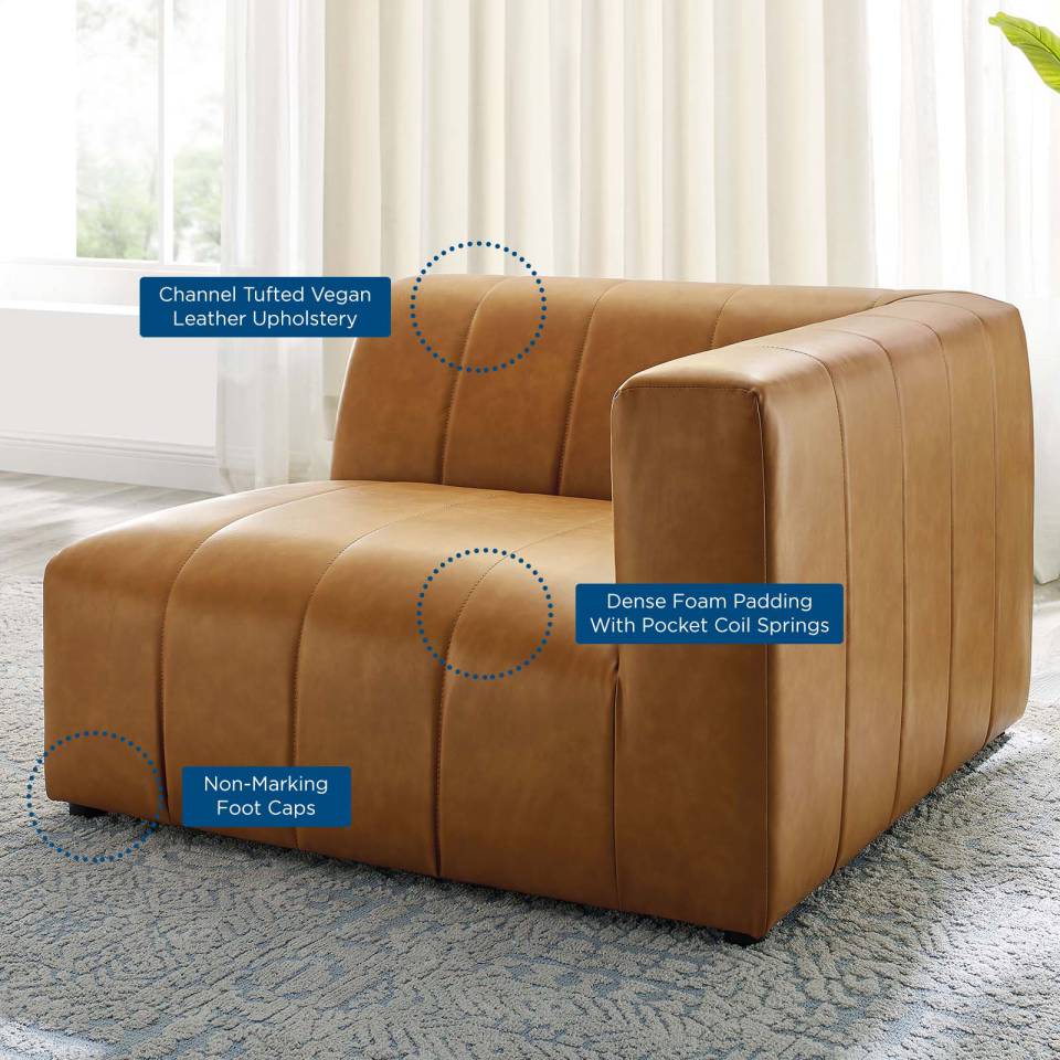 Modway Bartlett Vegan Leather Right-Arm Chair - EEI-4395 | Armchairs | Modishstore - 4