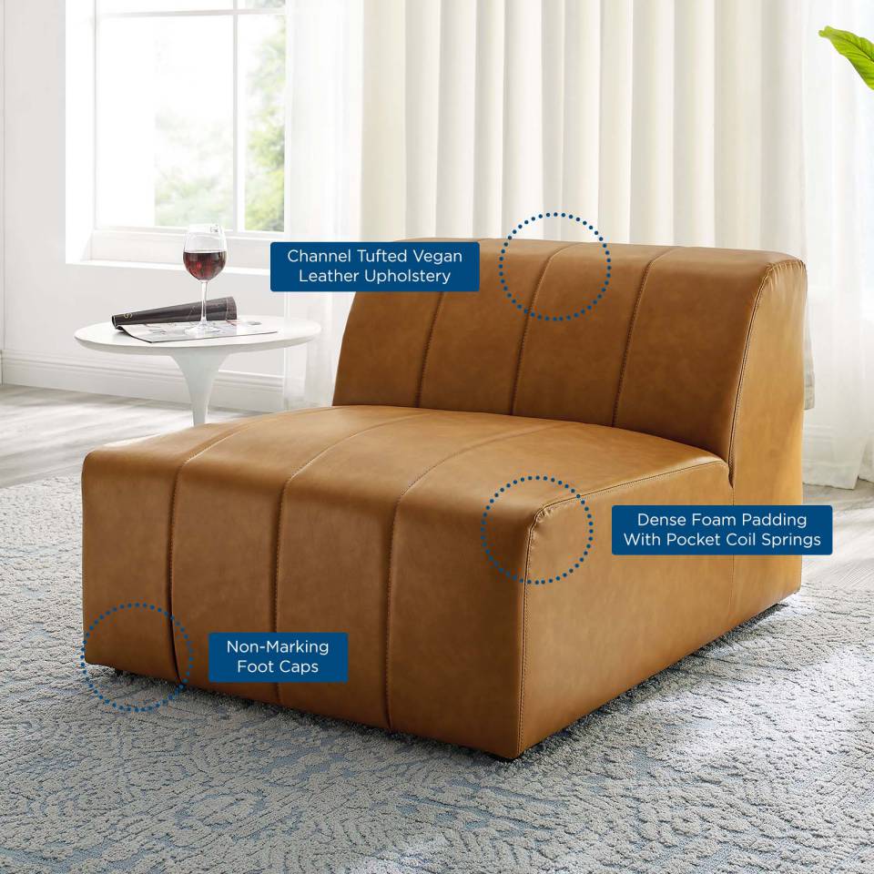 Modway Bartlett Vegan Leather Armless Chair - EEI-4399 | Lounge Chairs | Modishstore - 4