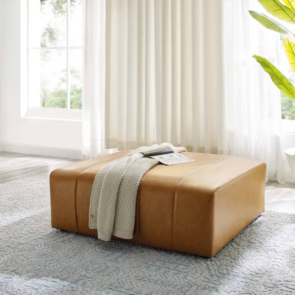 Modway Bartlett Vegan Leather Ottoman - EEI-4401 | Ottomans | Modishstore - 1