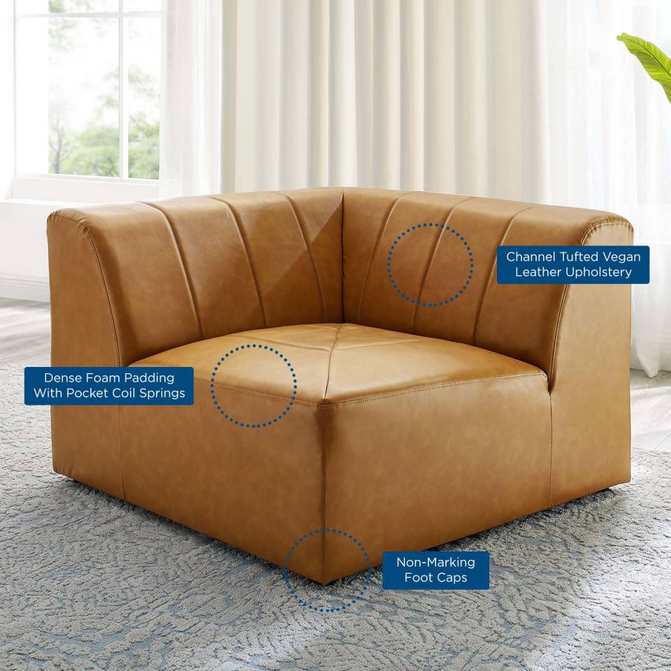 Modway Bartlett Vegan Leather Corner Chair | Side Chairs | Modishstore-3
