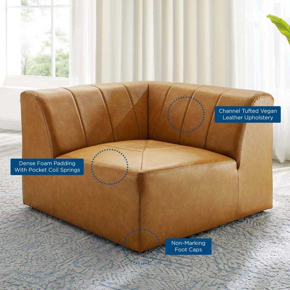 Modway Bartlett Vegan Leather Corner Chair - EEI-4403 | Lounge Chairs | Modishstore - 3