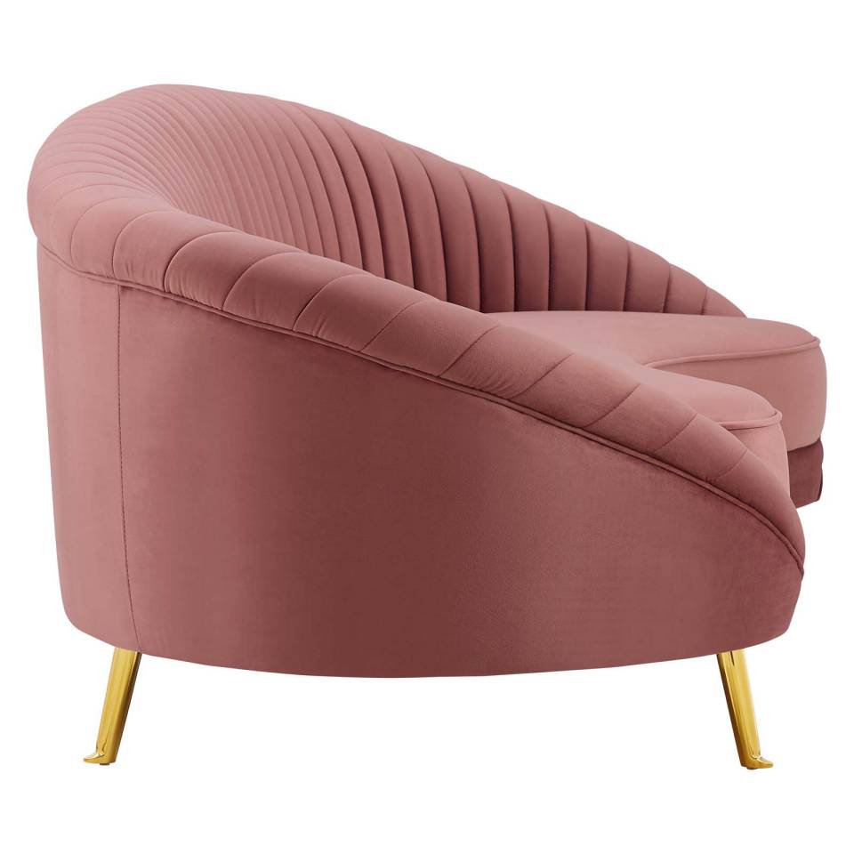 Camber Channel Tufted Performance Velvet Sofa - Thumbnail 4